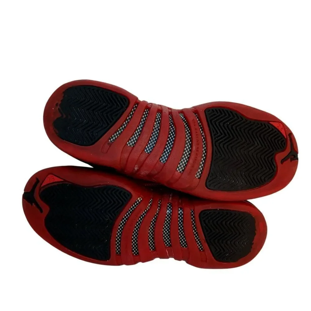 NIKE AIR JORDAN 12 RETRO Boys Black & Red Sneakers - Size: 5Y